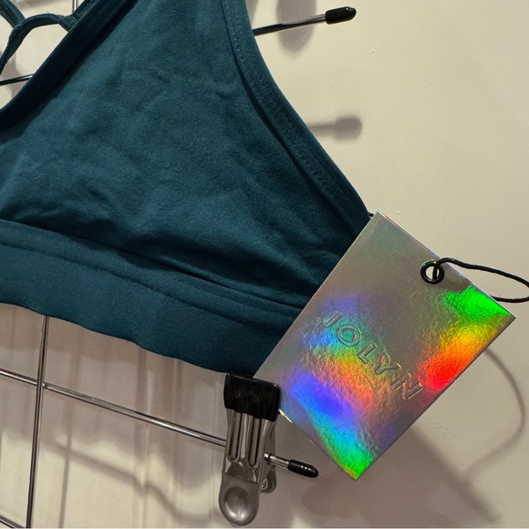 NWT Jolyn Women's Solid Mara Bikini Top Shade Peacock Green Size M - Picture 4 of 7